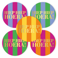 Cadeaustickers | Hiep hiep hoera 10 stuks goudfolie
