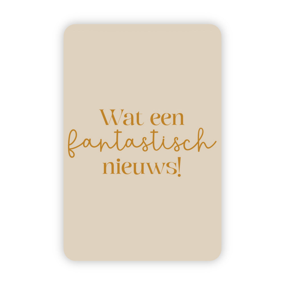 Wenskaart | Wat een fantastisch nieuws goudfolie