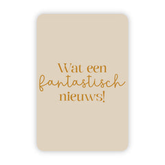 Wenskaart | Wat een fantastisch nieuws goudfolie