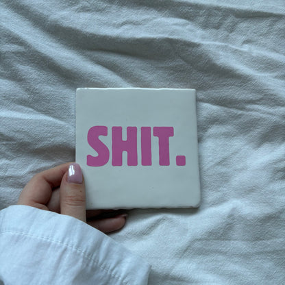 Tegeltje | Wit - shit
