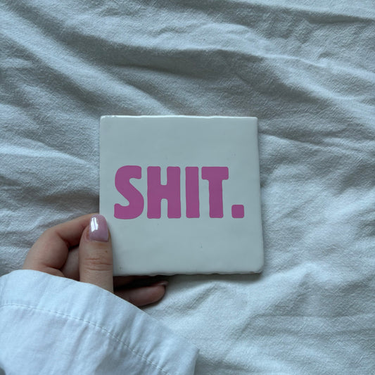 Tegeltje | Wit - shit