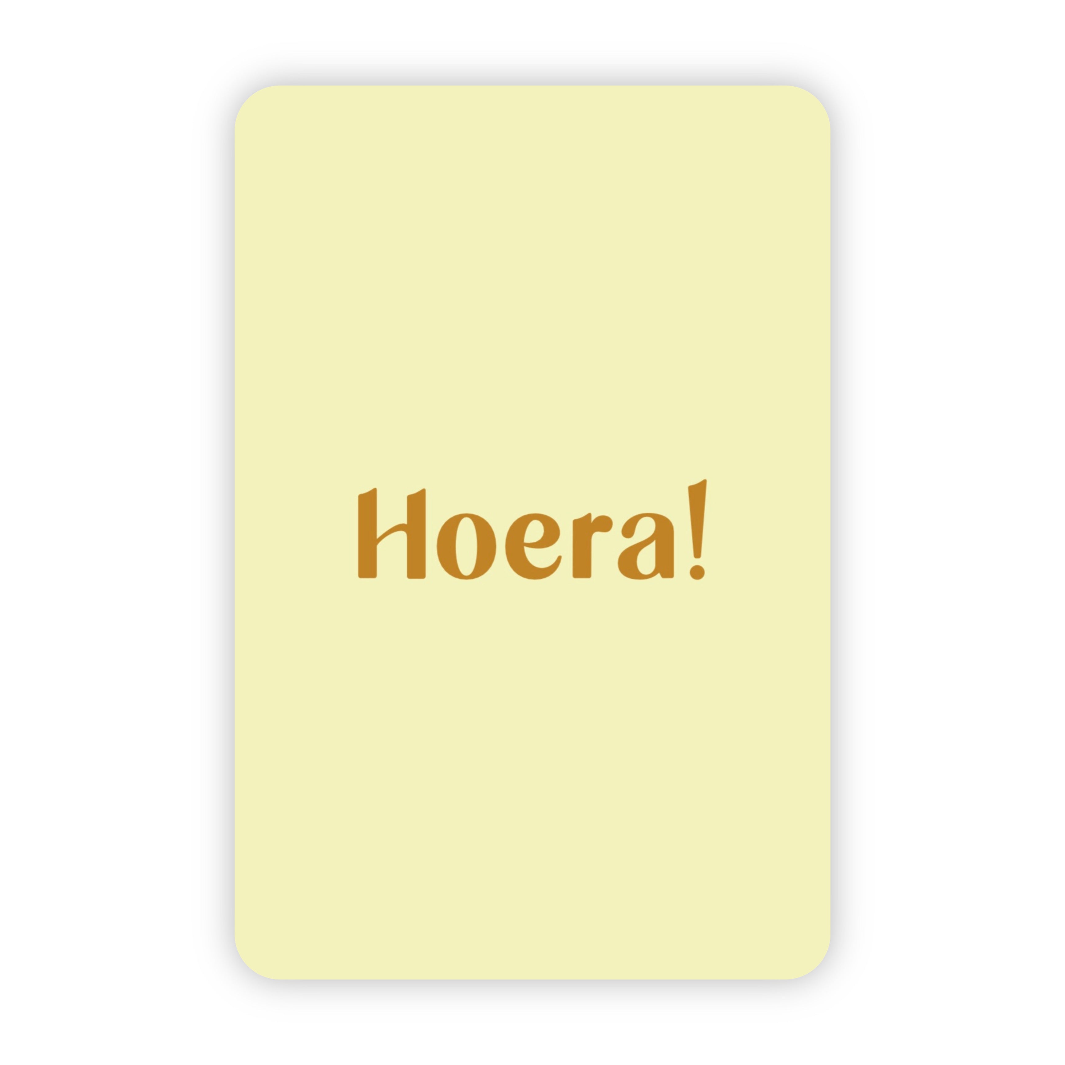 Wenskaart | Hoera goudfolie