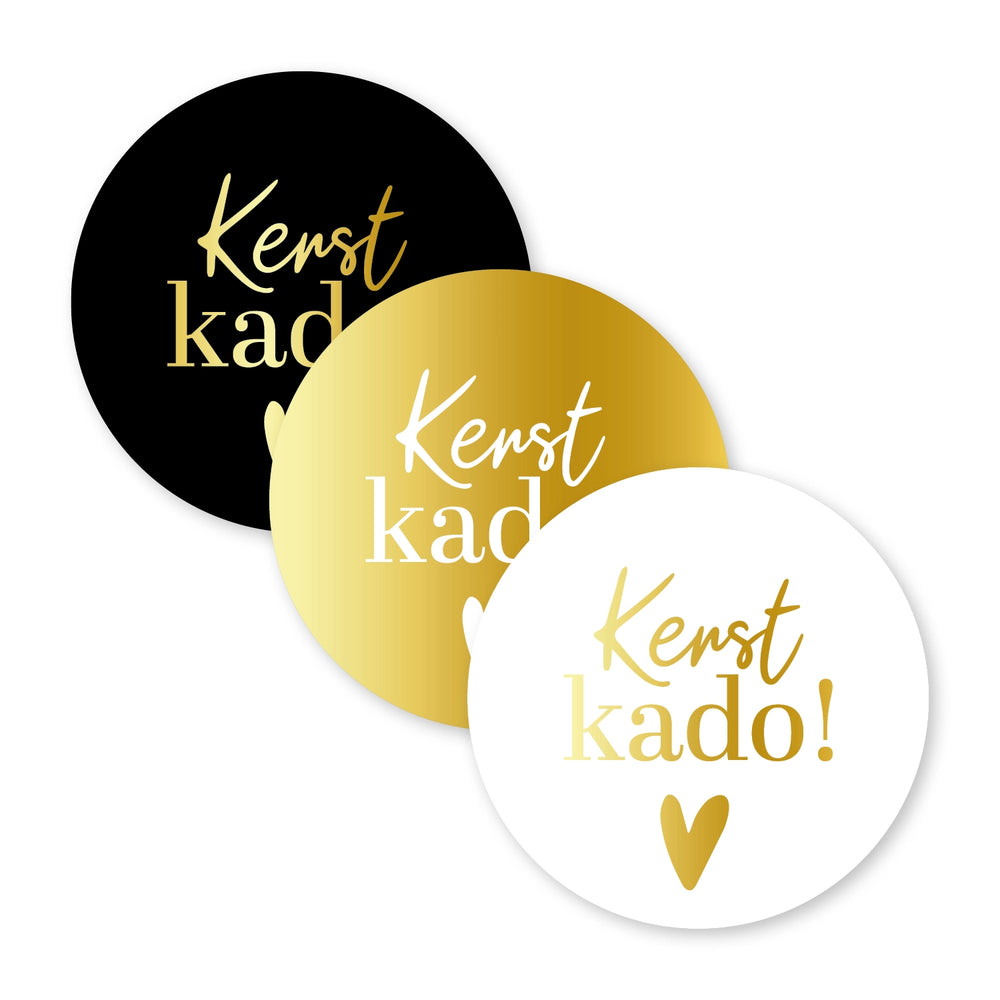 Cadeaustickers | Kerst kado 10 stuks goudfolie