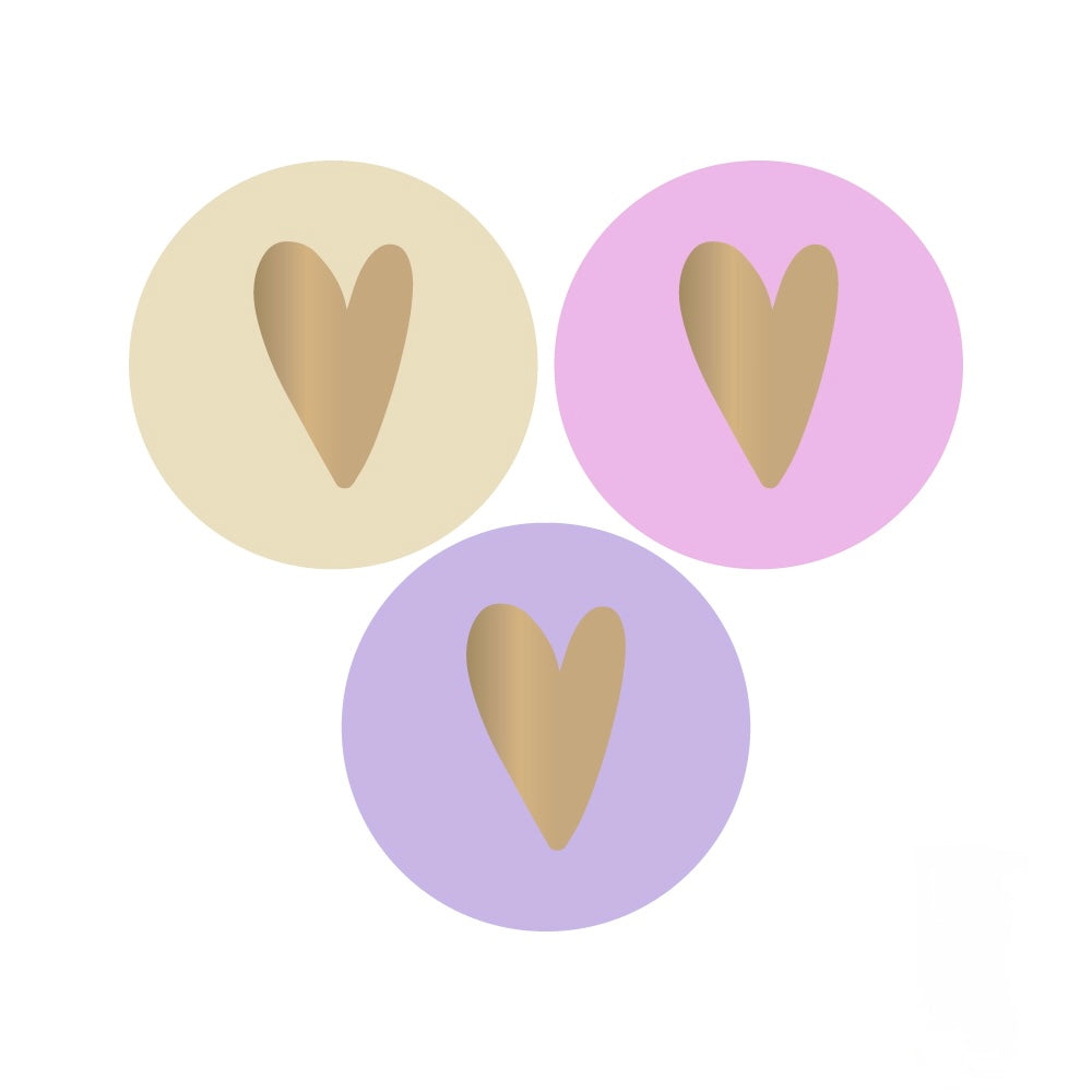 Cadeaustickers | Hartjes 10 stuks goudfolie