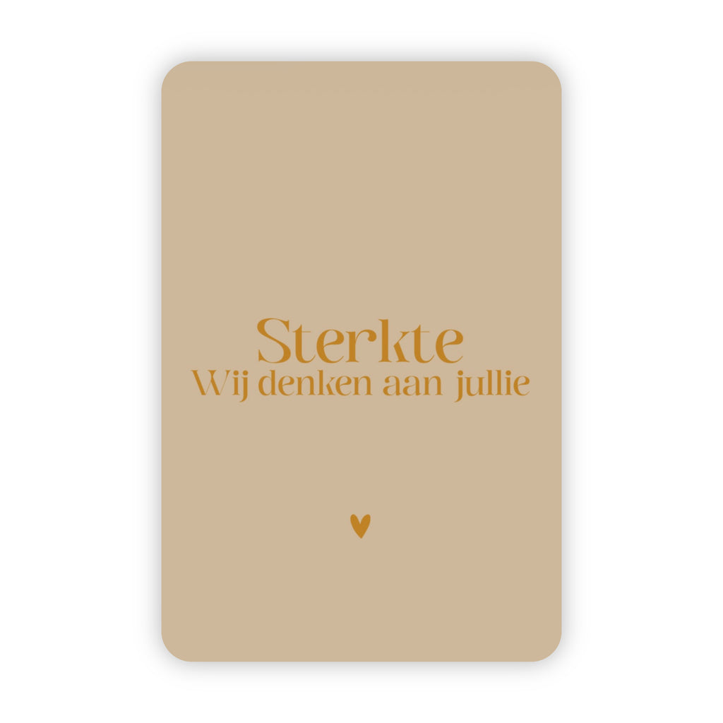Wenskaart | Sterkte wij denken aan jullie goudfolie