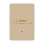 Wenskaart | Sterkte wij denken aan jullie goudfolie