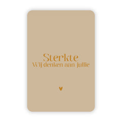 Wenskaart | Sterkte wij denken aan jullie goudfolie
