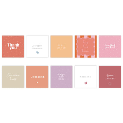 Dubbele wenskaarten | Set van 30