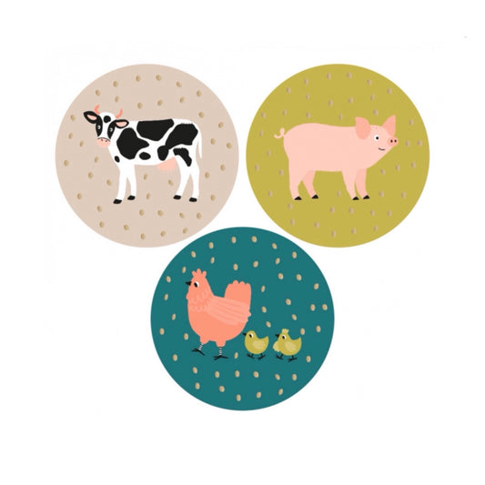 Cadeaustickers | Farm dots 10 stuks