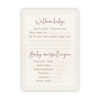 Invulkaarten babyshower | Set van 10