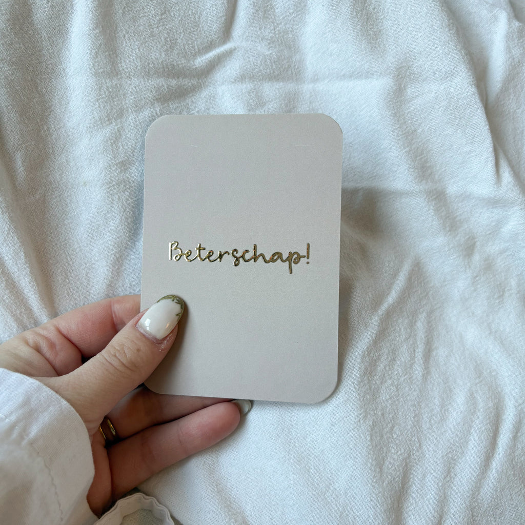 Minikaart | Beterschap goudfolie