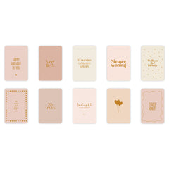 Wenskaarten | Set van 10 met goudfolie