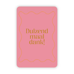 Wenskaart | Duizendmaal dank goudfolie