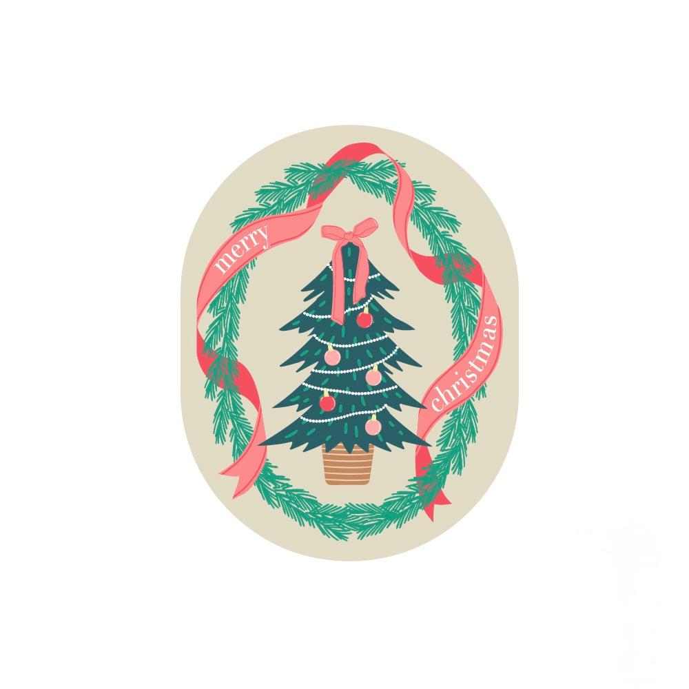 Cadeaustickers | Kerstbomen 10 stuks goudfolie