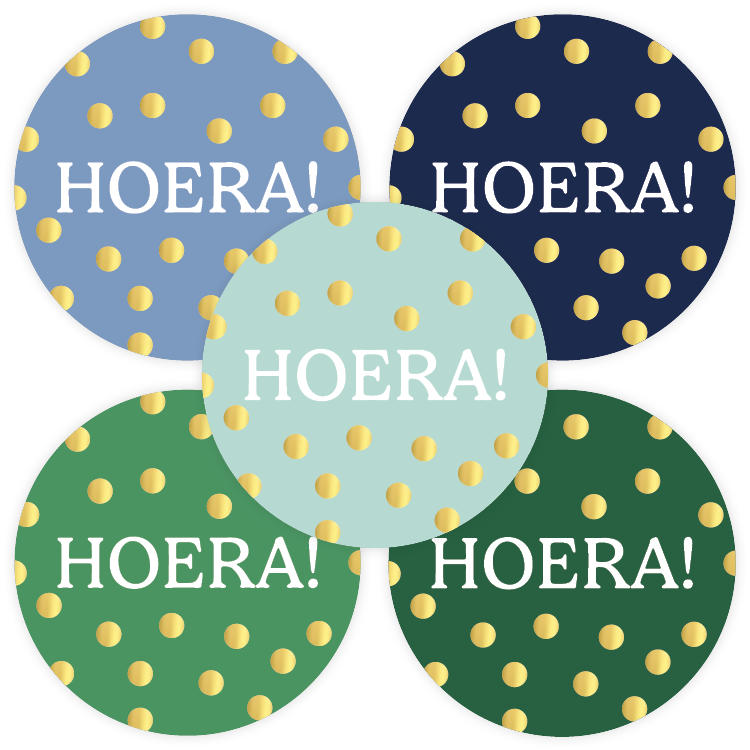 Cadeaustickers | Hoera 10 stuks goudfolie