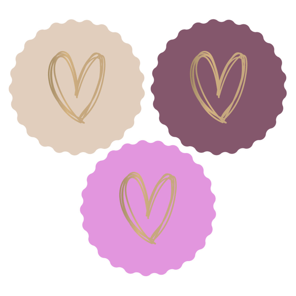Cadeaustickers | Hartjes 10 stuks goudfolie