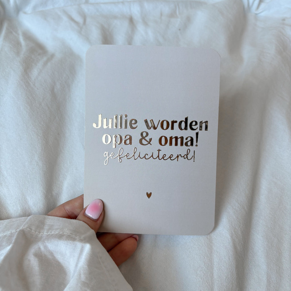 Wenskaart | Jullie worden opa & oma goudfolie