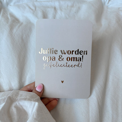 Wenskaart | Jullie worden opa & oma goudfolie