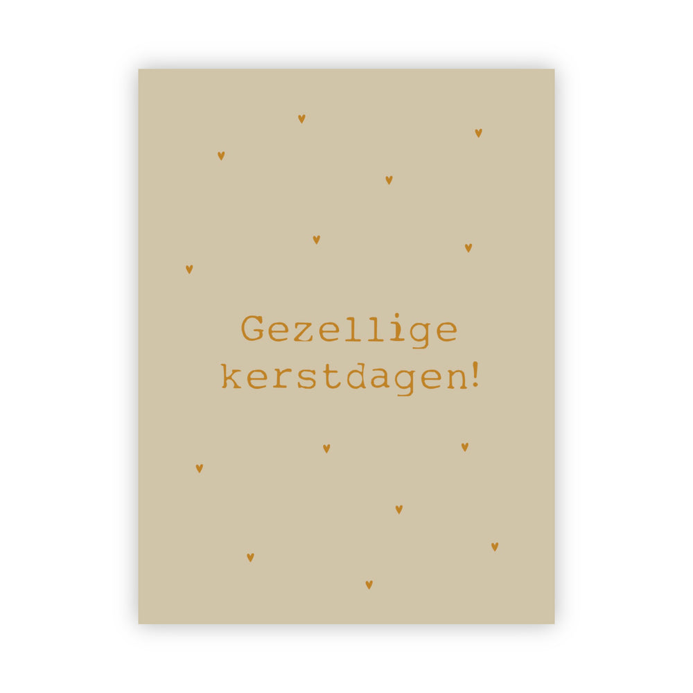 Dubbele kerstkaart goudfolie | Gezellige kerstdagen