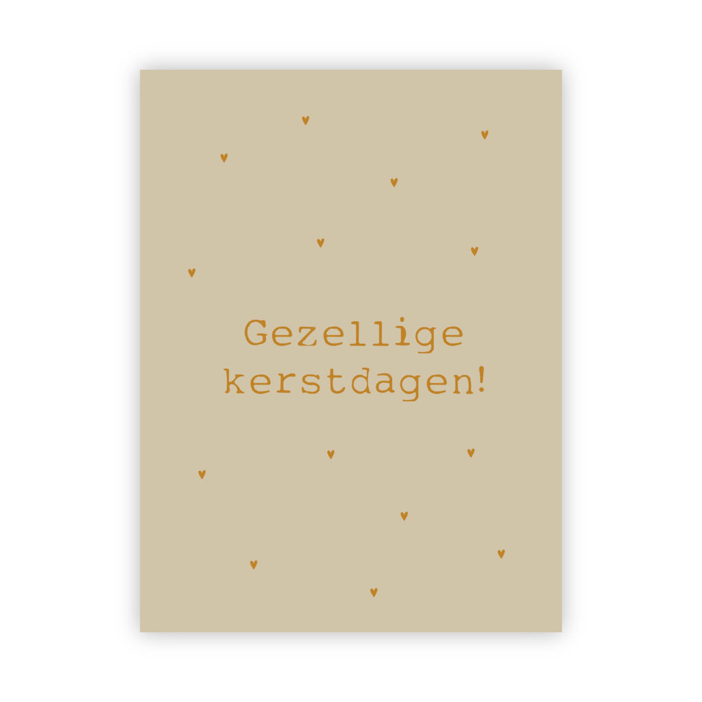 Dubbele kerstkaart goudfolie | Gezellige kerstdagen