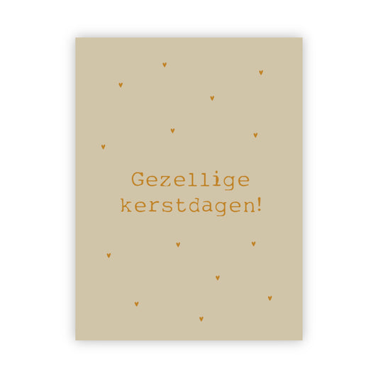 Dubbele kerstkaart goudfolie | Gezellige kerstdagen