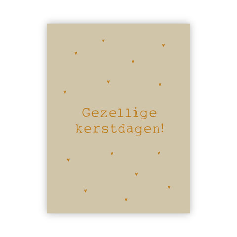 Dubbele kerstkaart goudfolie | Gezellige kerstdagen