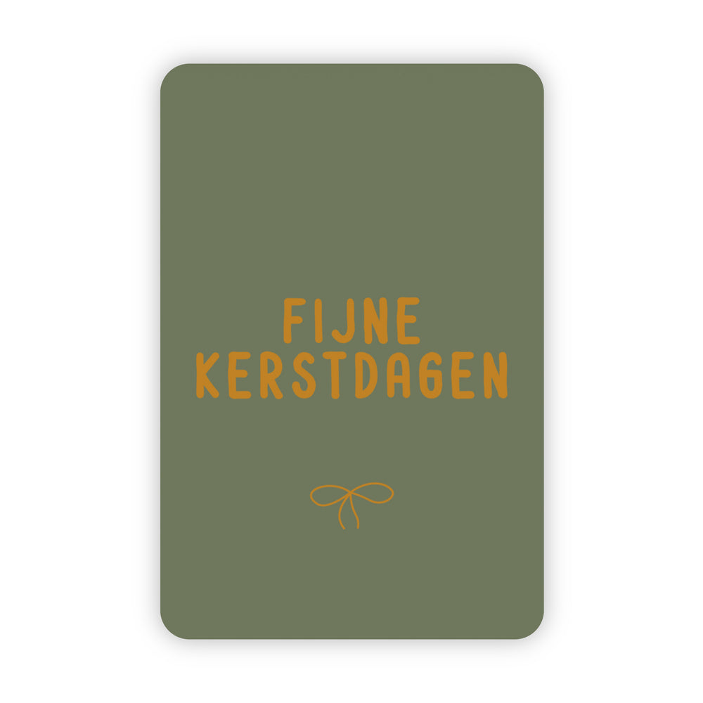 Kerstkaart goudfolie | Fijne kerstdagen
