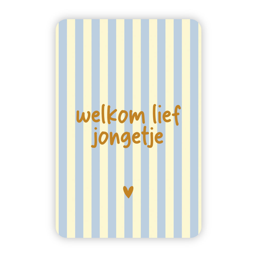 Wenskaart | Welkom lief jongetje goudfolie