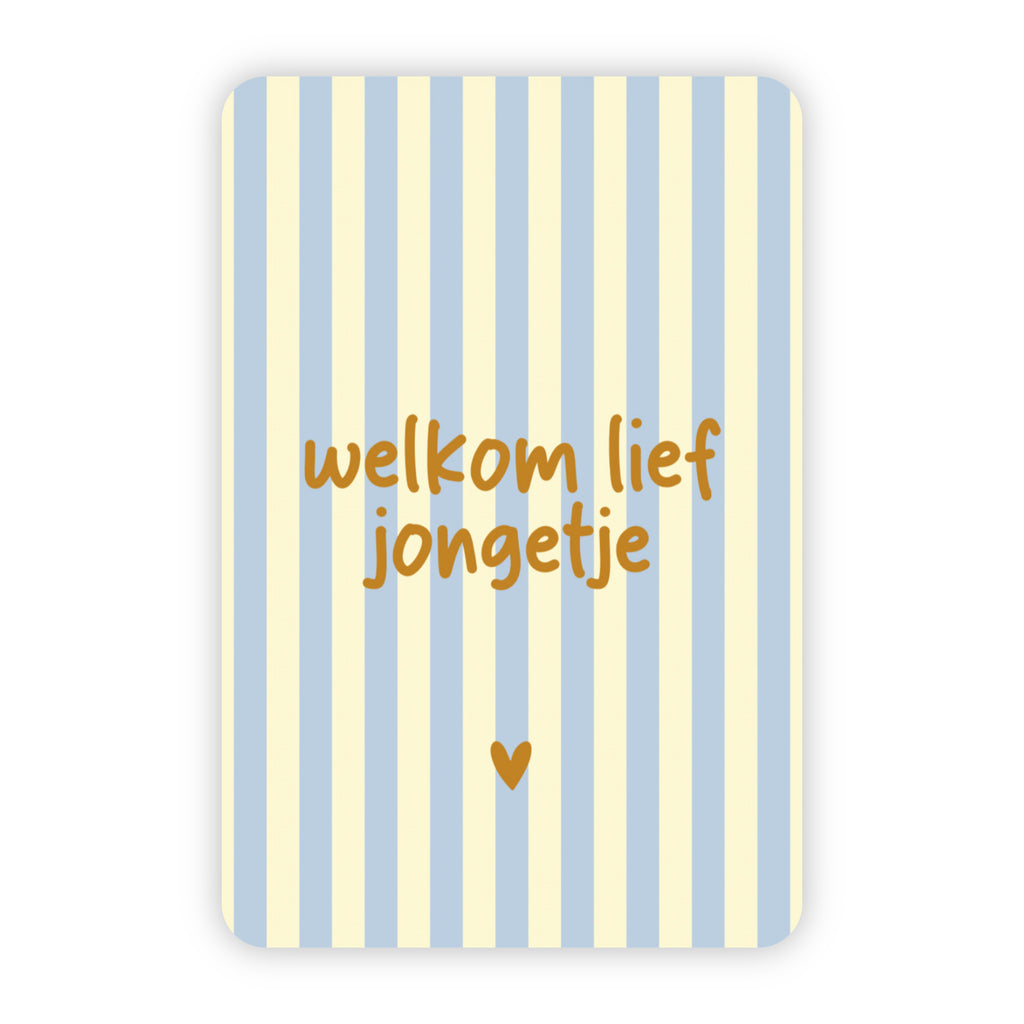 Wenskaart | Welkom lief jongetje goudfolie