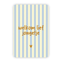 Wenskaart | Welkom lief jongetje goudfolie