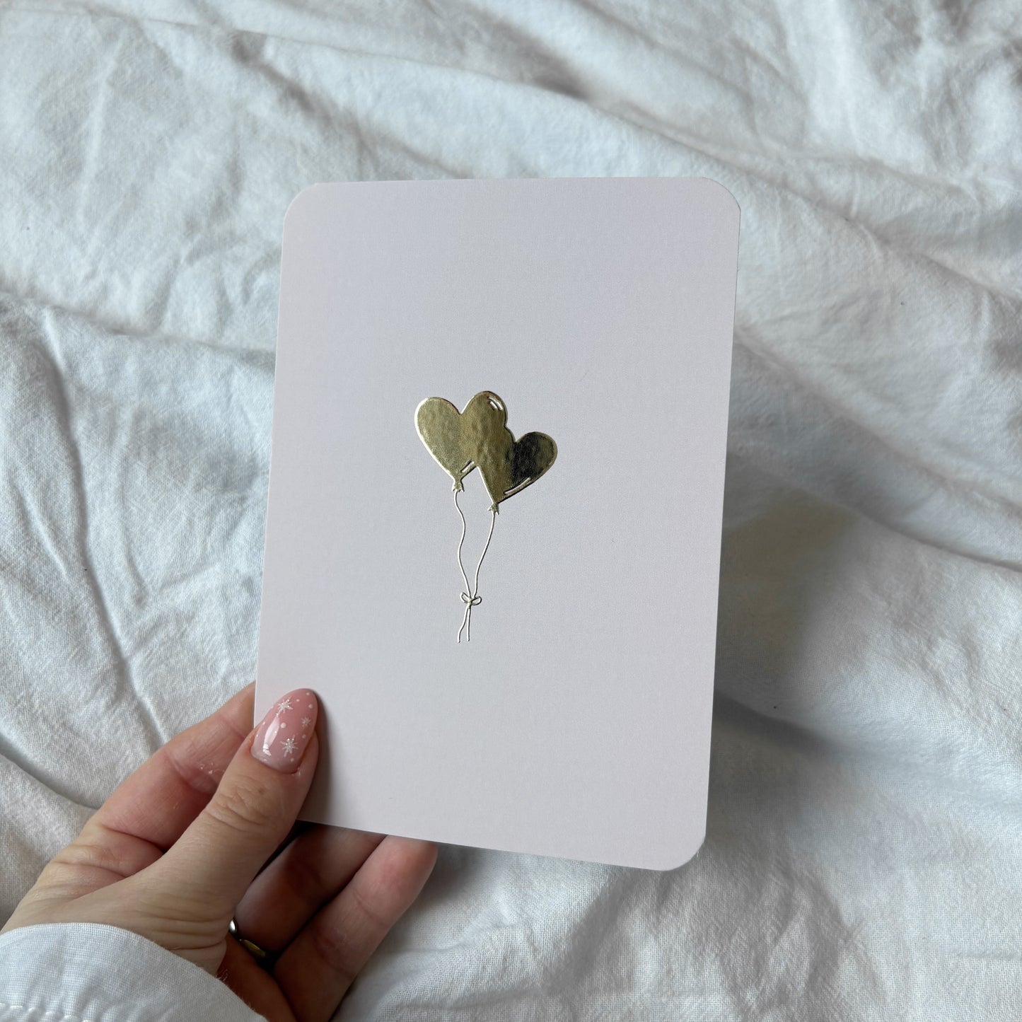 Wenskaart | Blanco ballonnen goudfolie