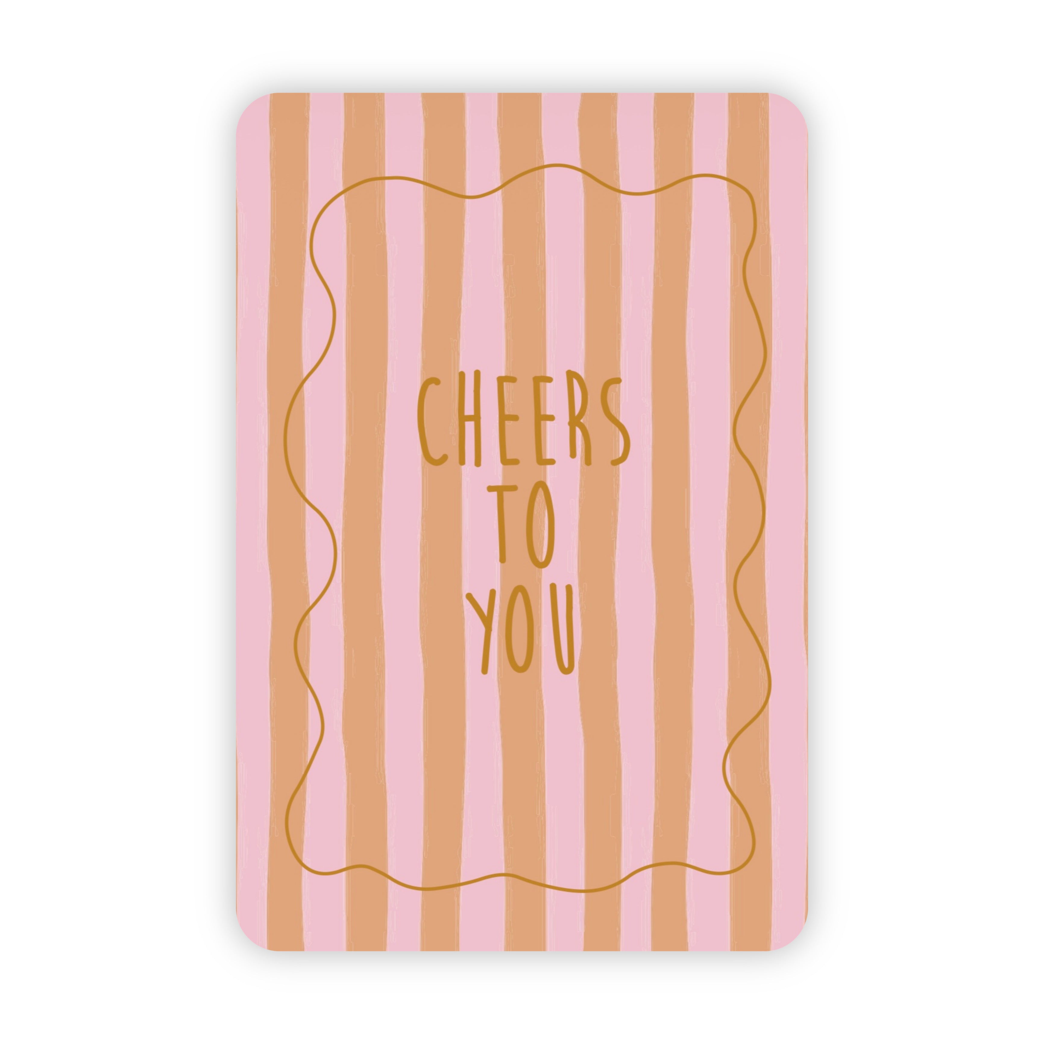 Wenskaarten | Set van 20 met goudfolie | Streepjescollectie
