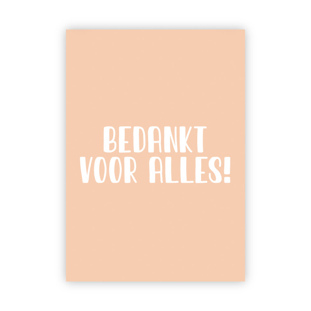 Dubbele wenskaart | Bedankt voor alles