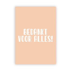 Dubbele wenskaart | Bedankt voor alles