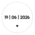 Gepersonaliseerde stickers | Datum + hartje 10 stuks