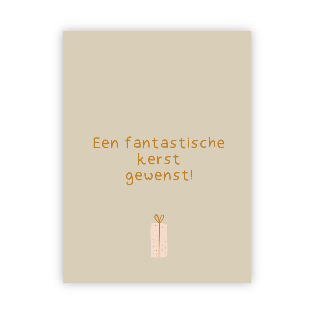 Dubbele kerstkaart goudfolie | Een fantastische kerst gewenst!