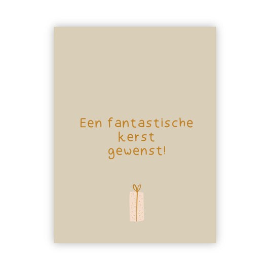 Dubbele kerstkaart goudfolie | Een fantastische kerst gewenst!
