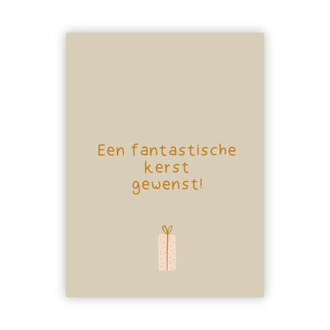 Dubbele kerstkaart goudfolie | Een fantastische kerst gewenst!