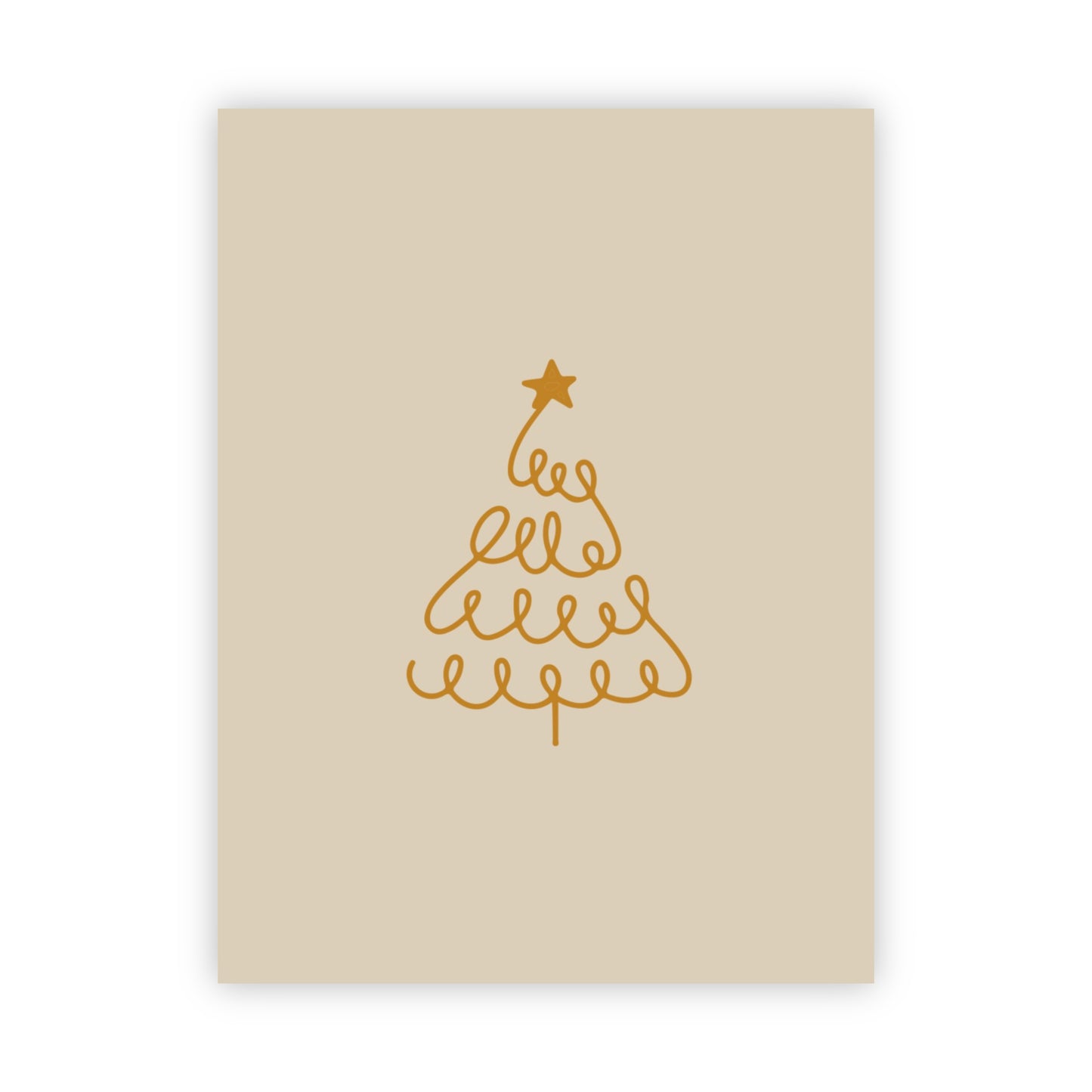 Dubbele kerstkaarten | Set van 10 met goudfolie