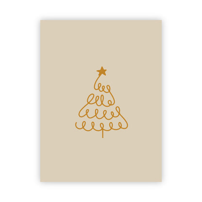 Dubbele kerstkaarten | Set van 10 met goudfolie