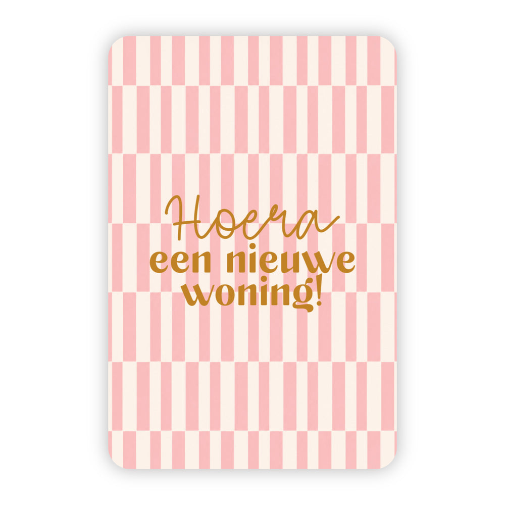 Wenskaart | Hoera een nieuwe woning goudfolie