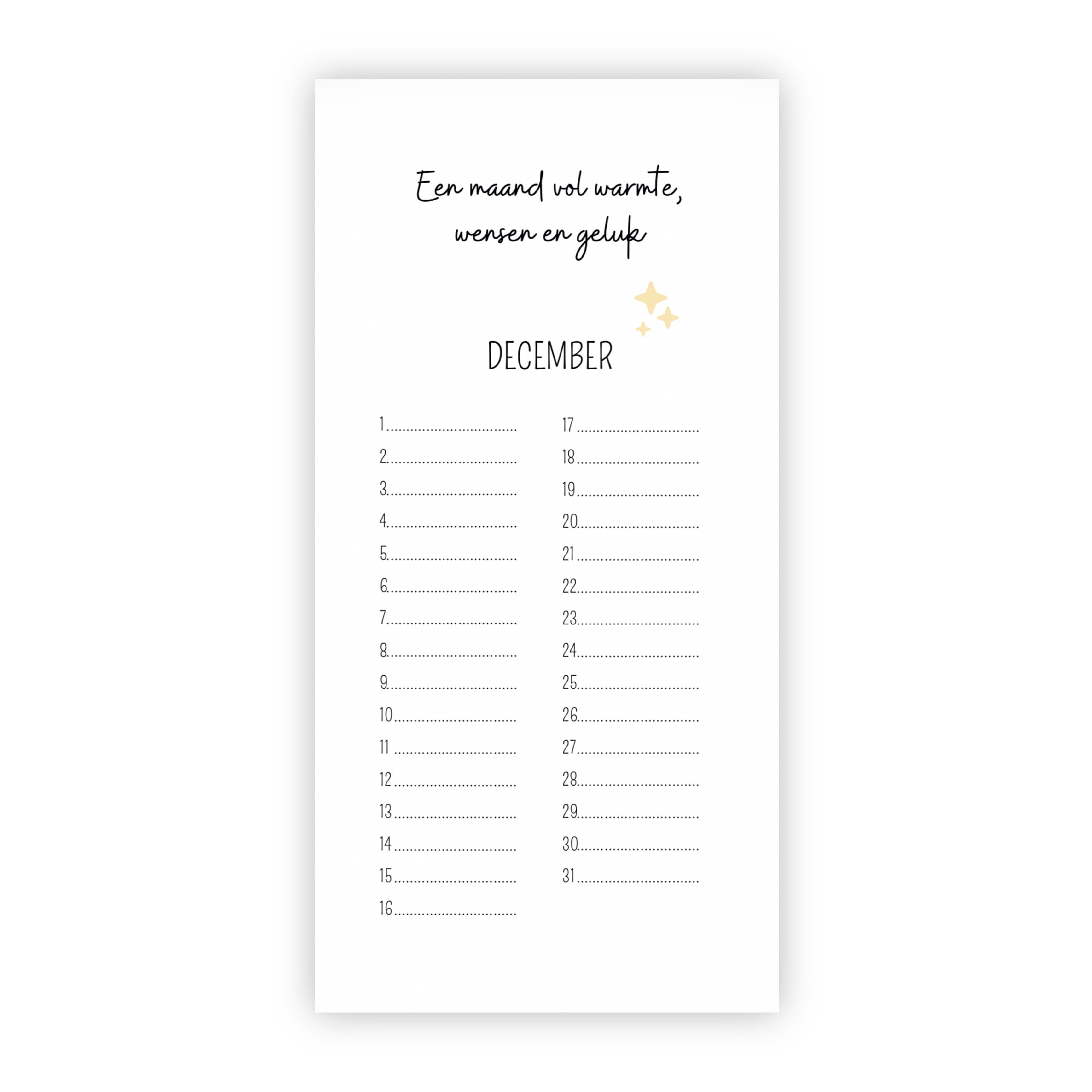 Verjaardagskalender | Taart, slingers en een lach
