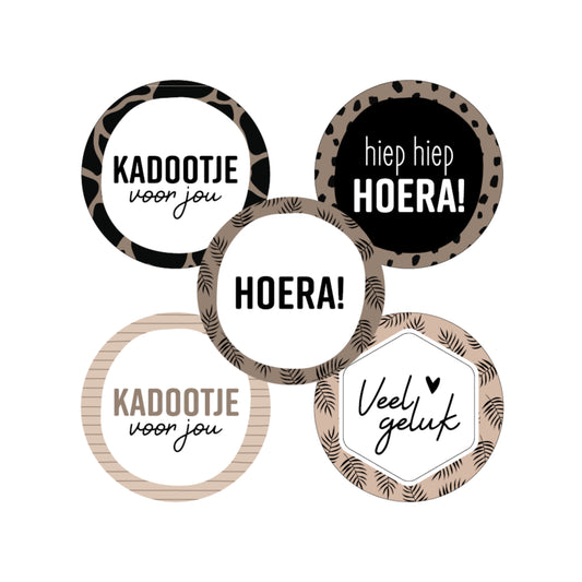 Cadeaustickers | Kadootje voor jou beige 10 stuks