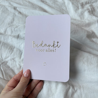 Wenskaart | Bedankt voor alles goudfolie