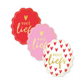 Cadeaustickers | Veel liefs 10 stuks goudfolie