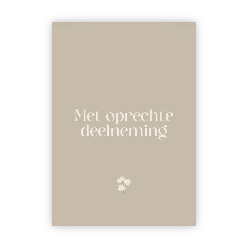 Dubbele wenskaart | Met oprechte deelneming