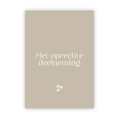 Dubbele wenskaart | Met oprechte deelneming