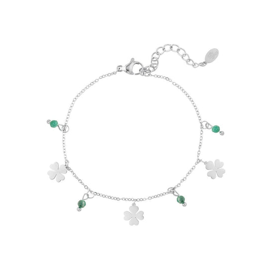 Armband | Rosa zilver