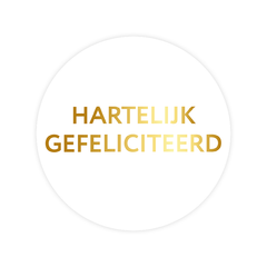 Cadeaustickers | Hartelijk gefeliciteerd 10 stuks goudfolie