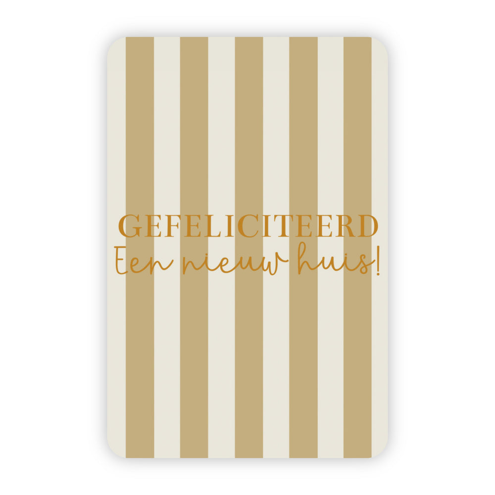 Wenskaart | Gefeliciteerd een nieuw huis goudfolie